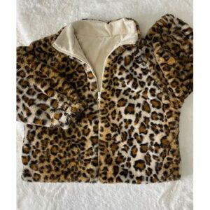 BRAND NEW WITH TAGS Girls Leopard Print Fleece Jacket